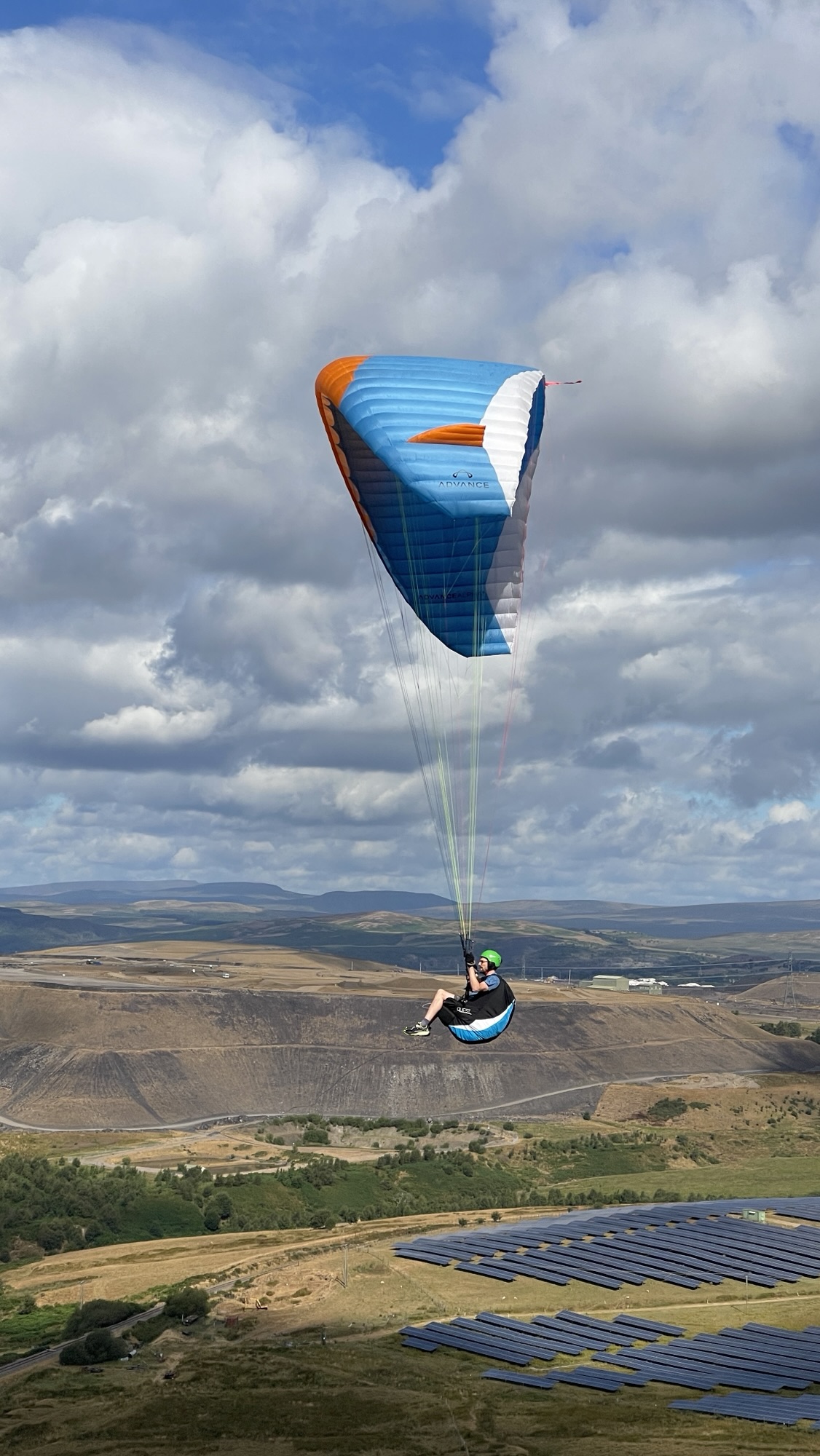 Club Pilot soaring at Fochriw flying site near Merthyr, South Wales